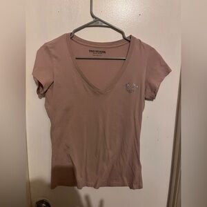 True Religion Pink Fitted Short Sleeve T-Shirt